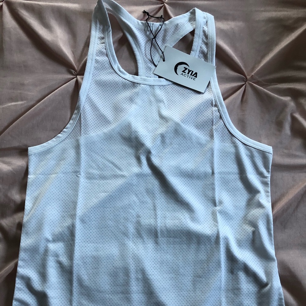 Zyia White Mesh Tank